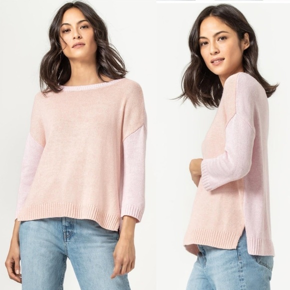 2/$30 Lilla P sweater.  Pullover sweater.  Pink.  3/4 length sleeve.  Size XS - Picture 1 of 14